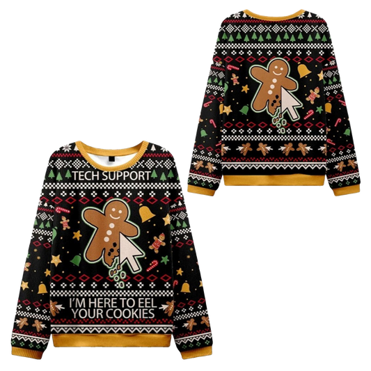 2026 Christmas Gingerbread I'm Here To Eel Your Cookies Ugly Sweater - Moonbestprint