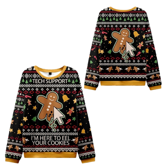 2026 Christmas Gingerbread I'm Here To Eel Your Cookies Ugly Sweater - Moonbestprint