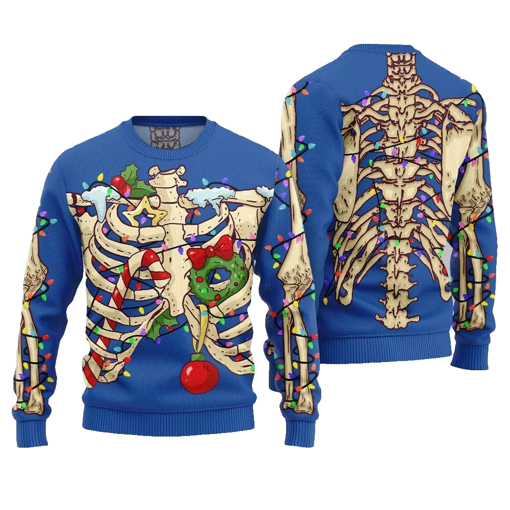 2026 Christmas Funny Skeleton Ugly Christmas Sweater - Moonbestprint