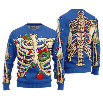 2026 Christmas Funny Skeleton Ugly Christmas Sweater - Moonbestprint