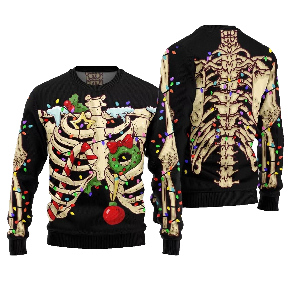 2026 Christmas Funny Skeleton Ugly Christmas Sweater - Moonbestprint