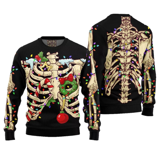 2026 Christmas Funny Skeleton Ugly Christmas Sweater - Moonbestprint