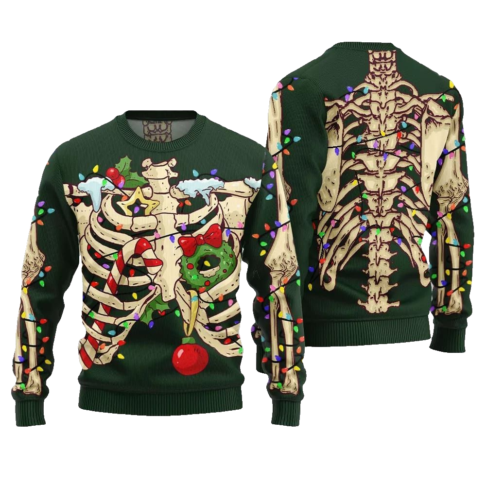 2026 Christmas Funny Skeleton Ugly Christmas Sweater - Moonbestprint