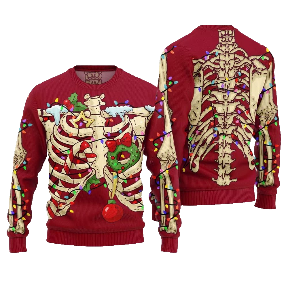 2026 Christmas Funny Skeleton Ugly Christmas Sweater - Moonbestprint