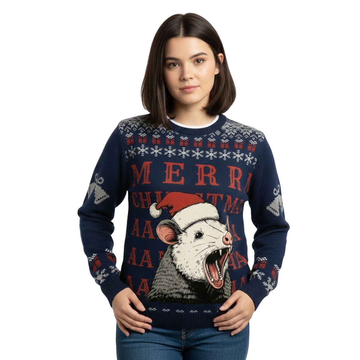 2026 Christmas Funny Opossum Merry Christmas AAA Ugly Sweater - Moonbestprint