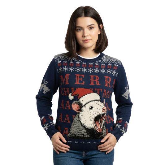 2026 Christmas Funny Opossum Merry Christmas AAA Ugly Sweater - Moonbestprint