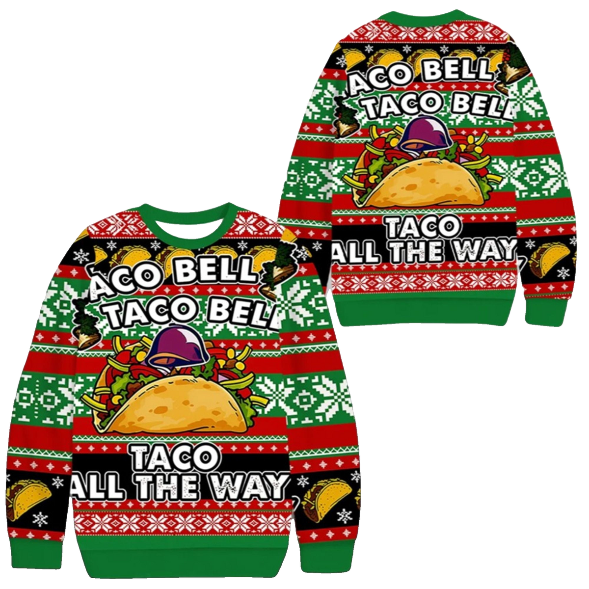 2026 Christmas Funny Mexican Taco Bell Ugly Sweater - Moonbestprint