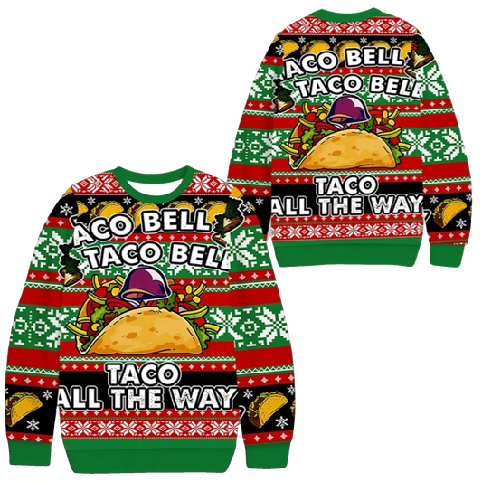 2026 Christmas Funny Mexican Taco Bell Ugly Sweater - Moonbestprint