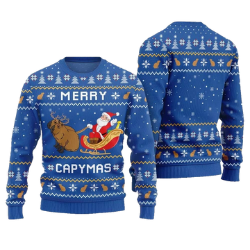 2026 Christmas Funny Merry Capybara Ugly Christmas Sweater - Moonbestprint