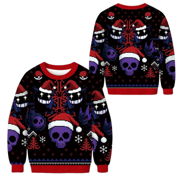 2026 Christmas Funny Ghost Gengar Ugly Sweater - Moonbestprint