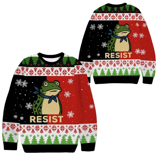 2026 Christmas Funny Frog Resist Ugly Sweater - Moonbestprint
