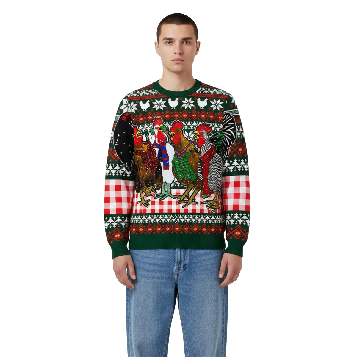 2026 Christmas Funny Chicken Ugly Sweater - Moonbestprint
