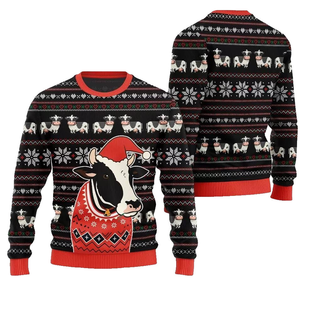 2026 Christmas Funny Cow Ugly Christmas Sweater - Moonbestprint