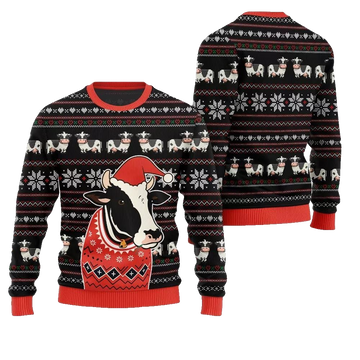 2026 Christmas Funny Cow Ugly Christmas Sweater - Moonbestprint