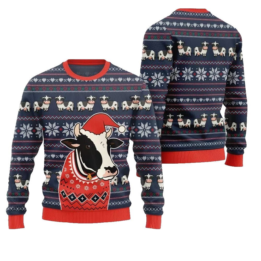 2026 Christmas Funny Cow Ugly Christmas Sweater - Moonbestprint