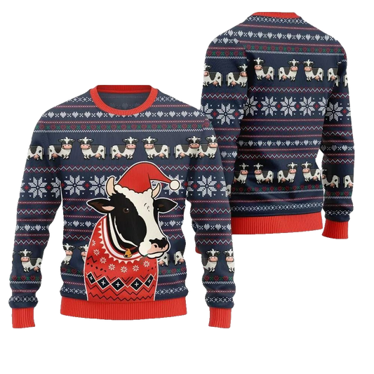 2026 Christmas Funny Cow Ugly Christmas Sweater - Moonbestprint