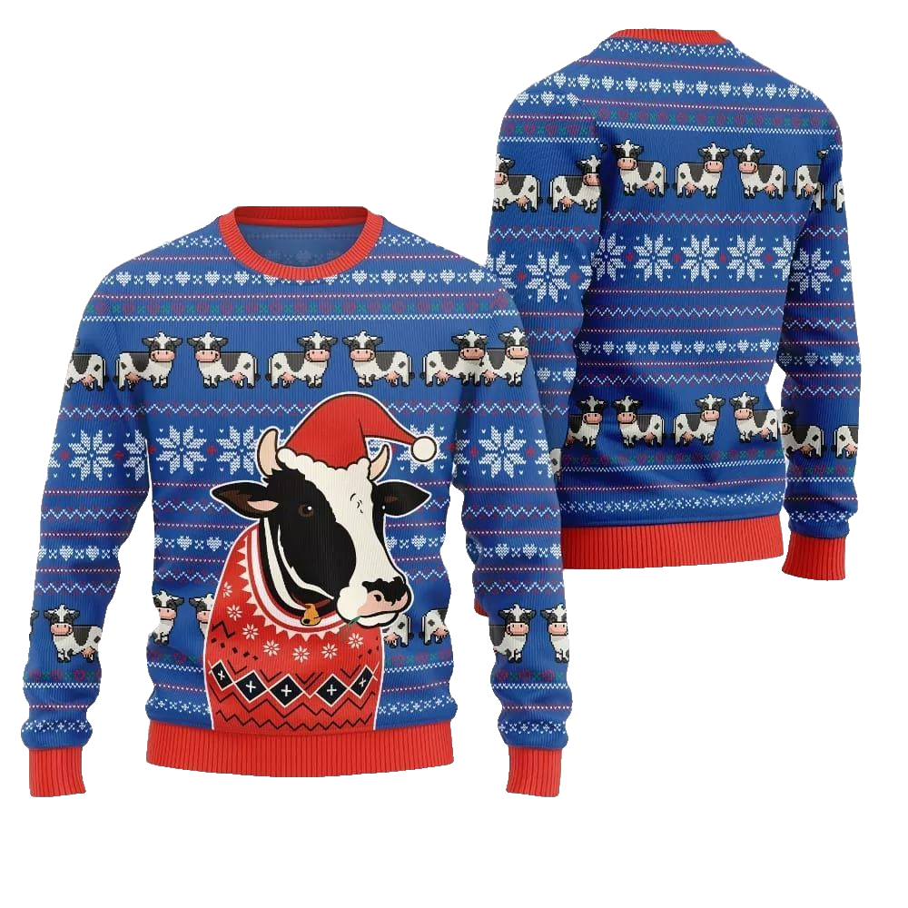 2026 Christmas Funny Cow Ugly Christmas Sweater - Moonbestprint