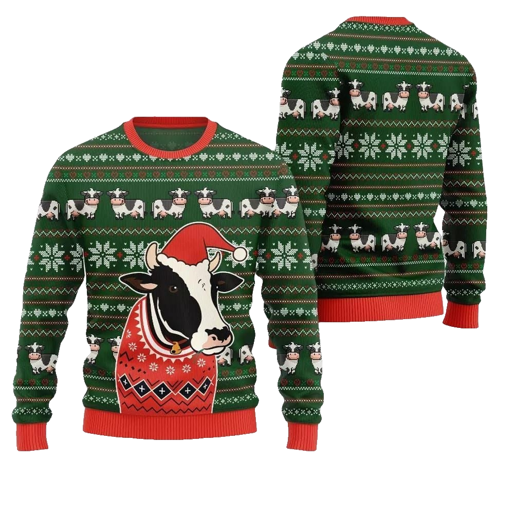 2026 Christmas Funny Cow Ugly Christmas Sweater - Moonbestprint