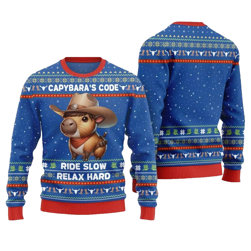 2026 Christmas Funny Capybara Ugly Christmas Sweater - Moonbestprint