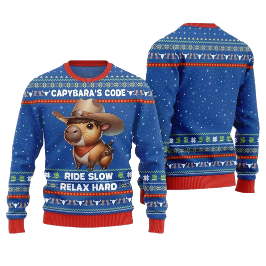2026 Christmas Funny Capybara Ugly Christmas Sweater - Moonbestprint
