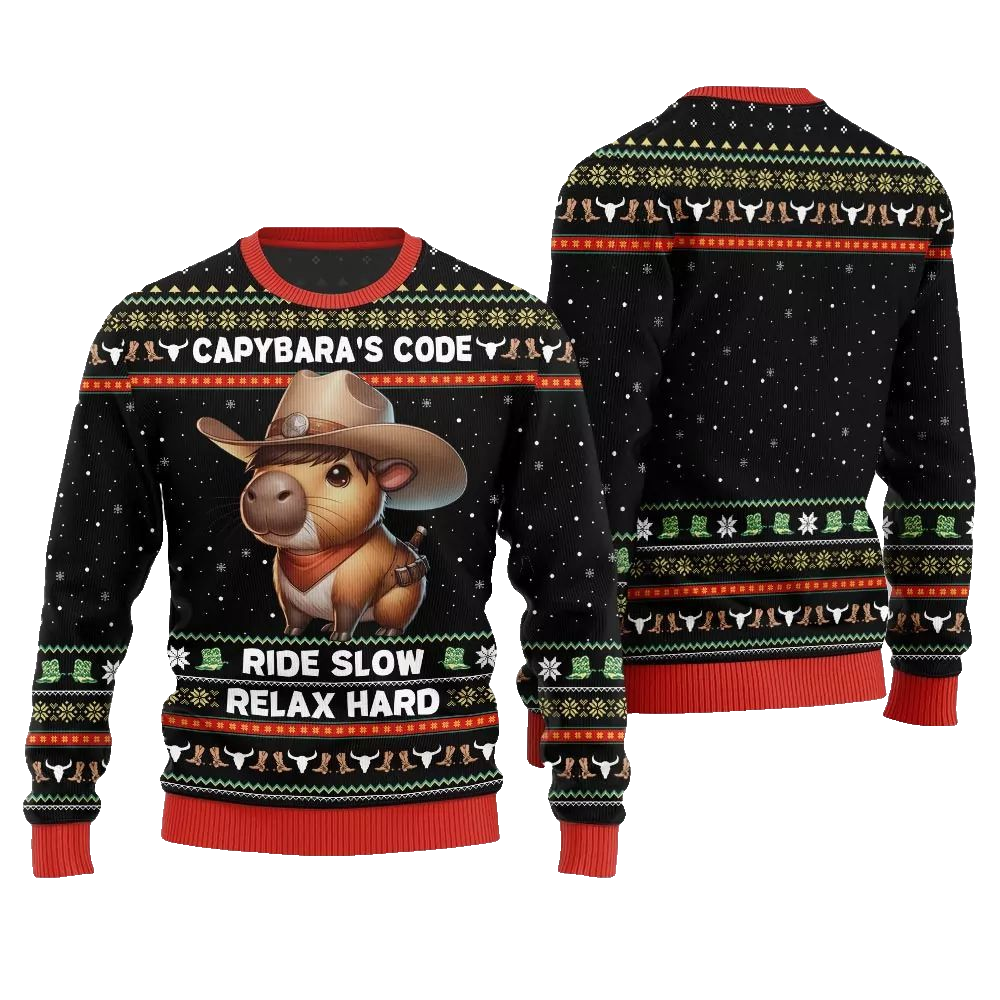 2026 Christmas Funny Capybara Ugly Christmas Sweater - Moonbestprint