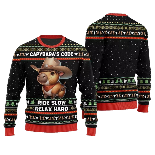 2026 Christmas Funny Capybara Ugly Christmas Sweater - Moonbestprint