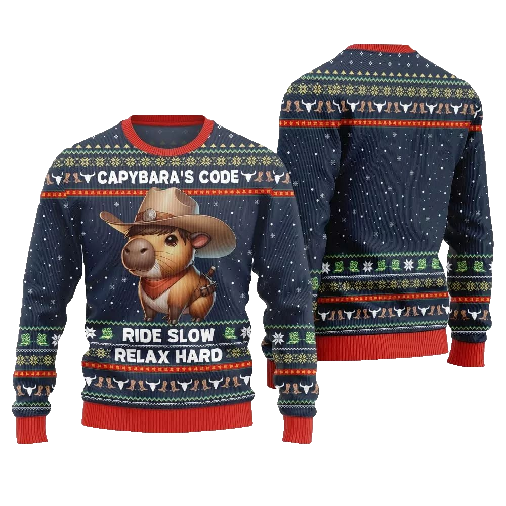 2026 Christmas Funny Capybara Ugly Christmas Sweater - Moonbestprint
