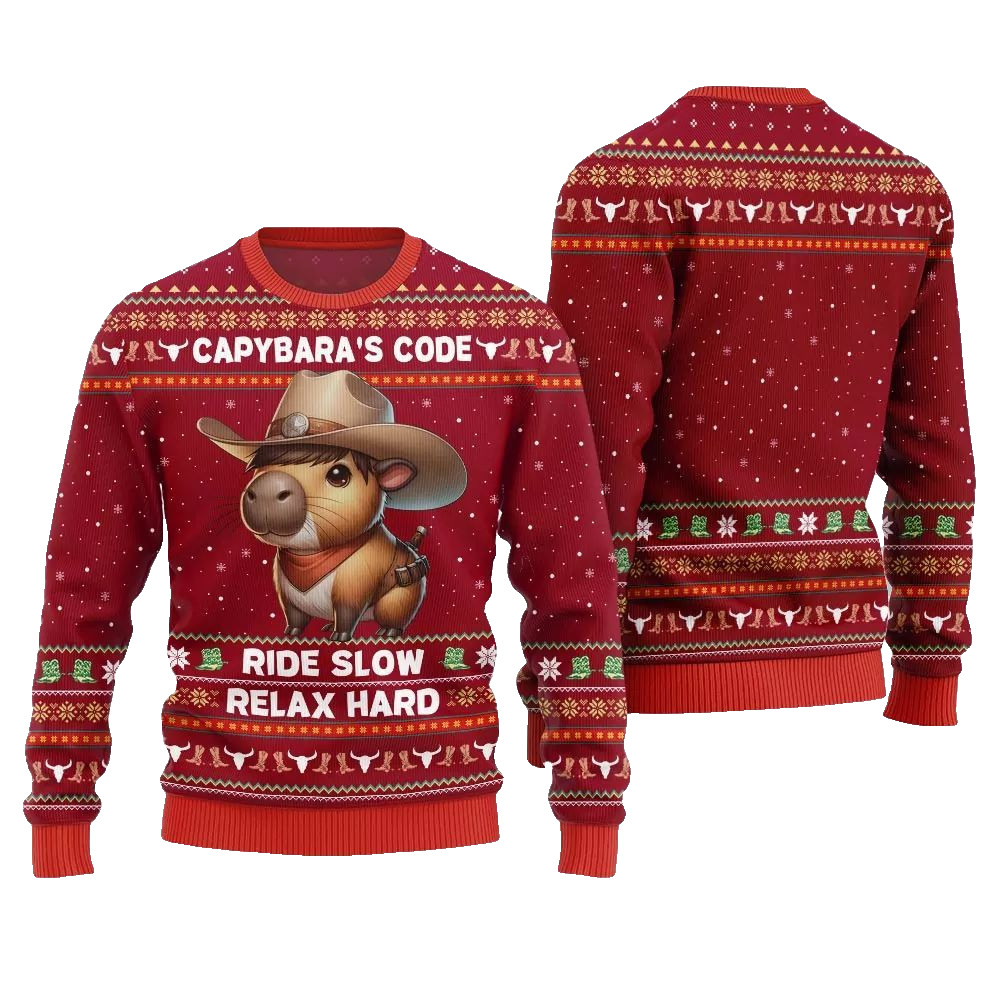 2026 Christmas Funny Capybara Ugly Christmas Sweater - Moonbestprint