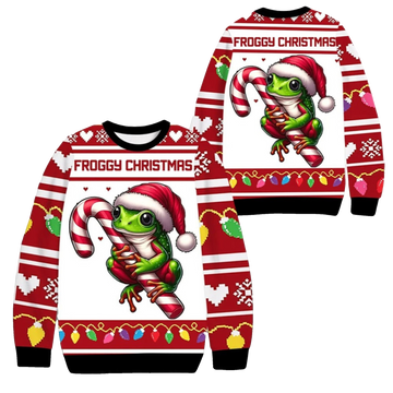 2026 Christmas Froggy Christmas Ugly Sweater - Moonbestprint