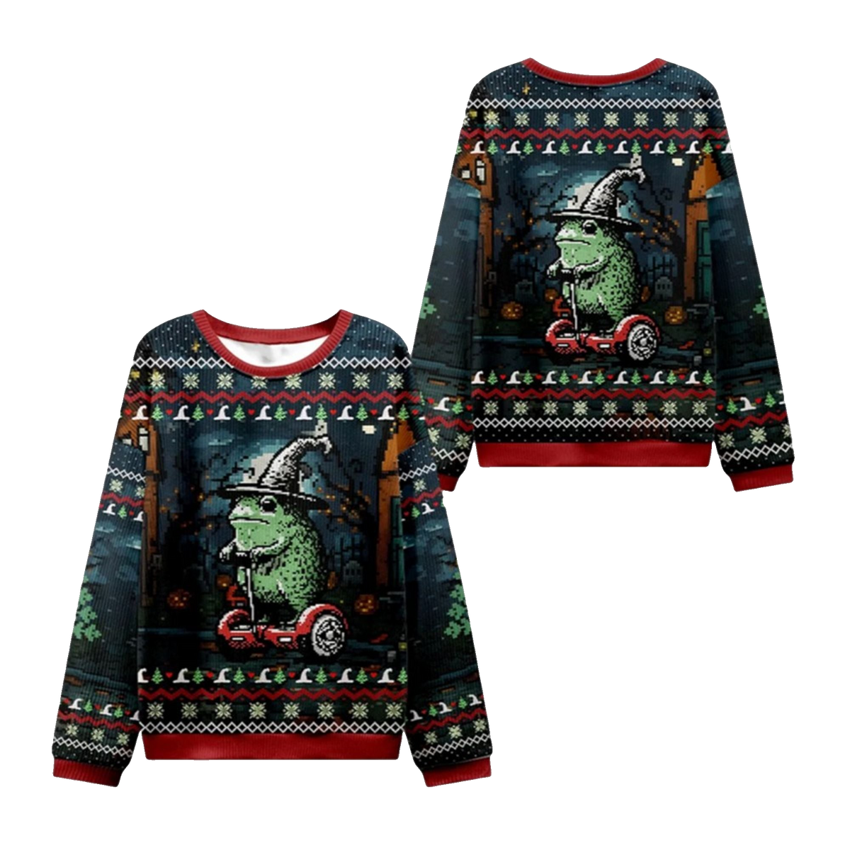 2026 Christmas Frog Ride Ugly Christmas Sweater - Moonbestprint