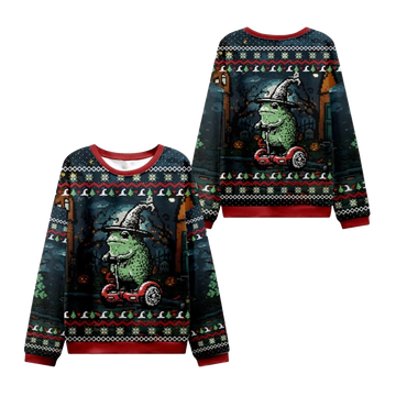 2026 Christmas Frog Ride Ugly Christmas Sweater - Moonbestprint