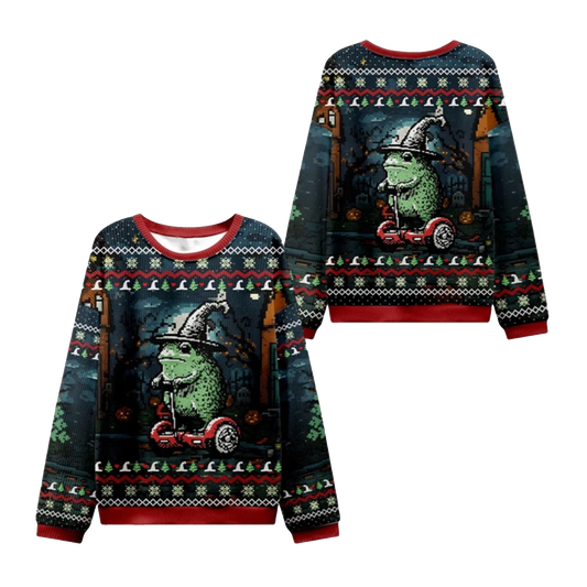 2026 Christmas Frog Ride Ugly Christmas Sweater - Moonbestprint