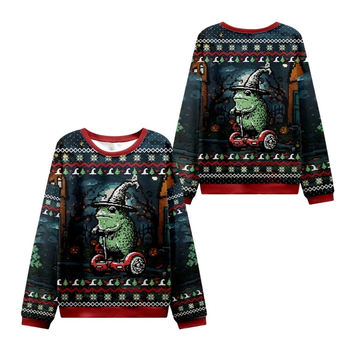 2026 Christmas Frog Ride Ugly Christmas Sweater - Moonbestprint