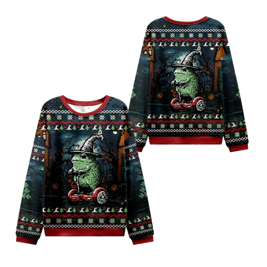 2026 Christmas Frog Ride Ugly Christmas Sweater - Moonbestprint