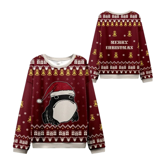 2026 Christmas Frog Wearing Santa Hat Ugly Sweater - Moonbestprint