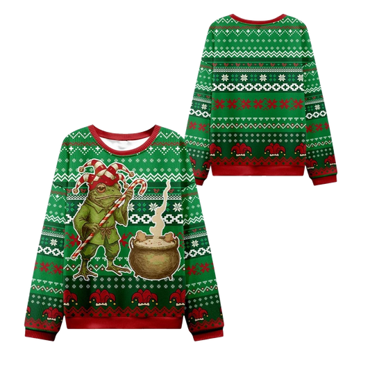 2026 Christmas Frog Making Soup Ugly Sweater - Moonbestprint