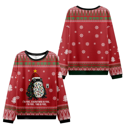 2026 Christmas Frog Everything Is Fine Ugly Sweater - Moonbestprint