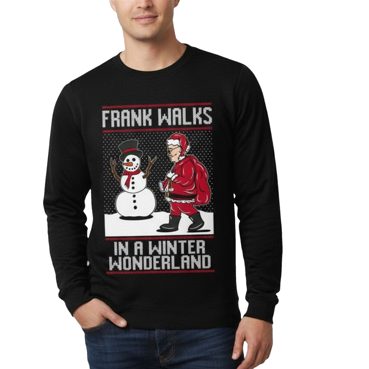 2026 Christmas Frank Walks Wonderland Ugy Sweater - Moonbestprint