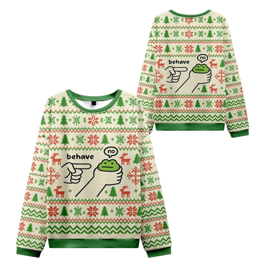 2026 Christmas Focused Samurai Frog Ugly Sweater - Moonbestprint