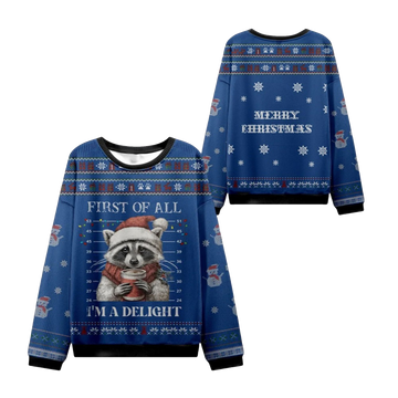 2026 Christmas First Of All I'm A Delight Ugly Sweater - Moonbestprint