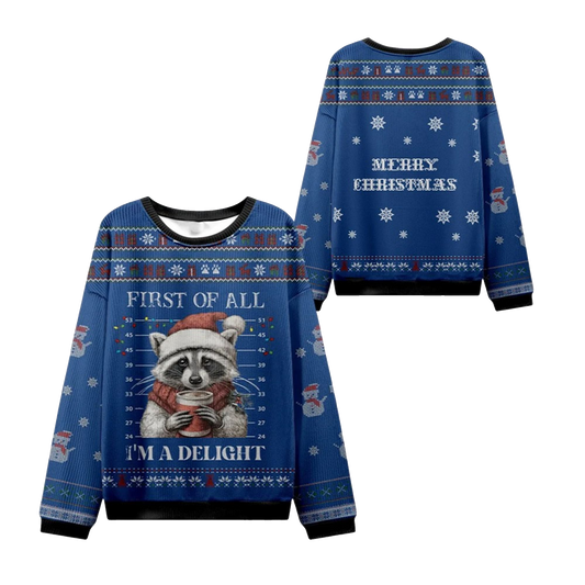2026 Christmas First Of All I'm A Delight Ugly Sweater - Moonbestprint
