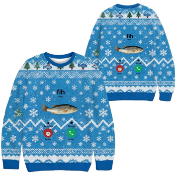 2026 Christmas Fih Incoming Call Meme Ugly Sweater - Moonbestprint