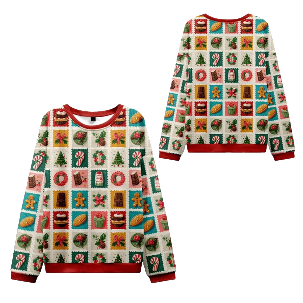 2026 Christmas Festive Treats Patchwork Ugly Sweater - Moonbestprint