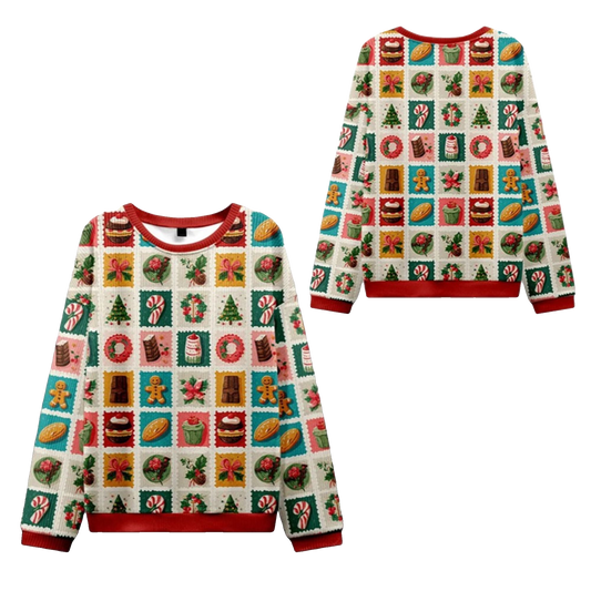 2026 Christmas Festive Treats Patchwork Ugly Sweater - Moonbestprint