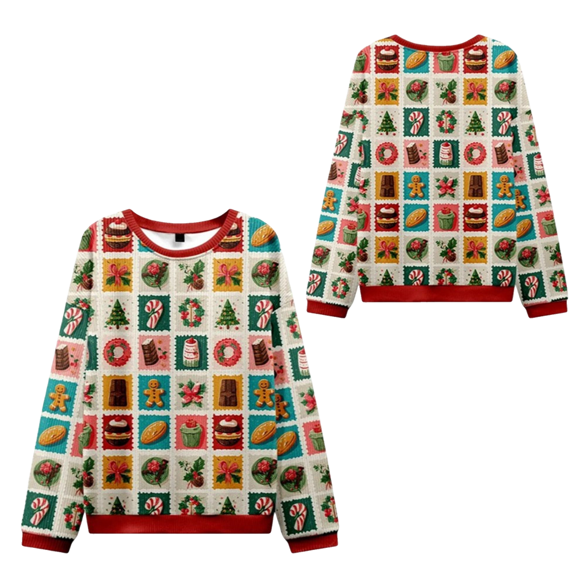 2026 Christmas Festive Treats Patchwork Ugly Sweater - Moonbestprint