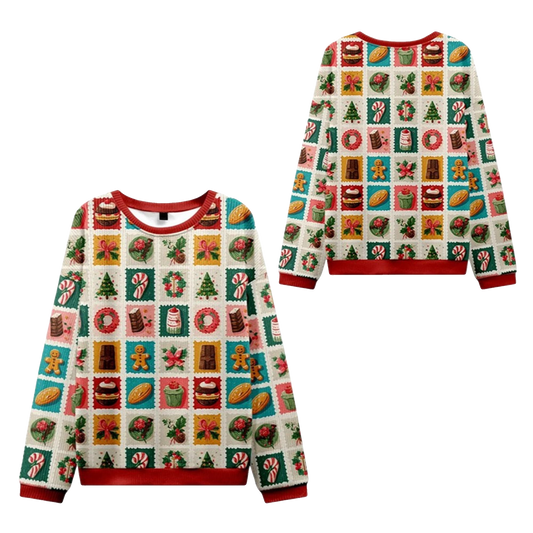 2026 Christmas Festive Treats Patchwork Ugly Sweater - Moonbestprint