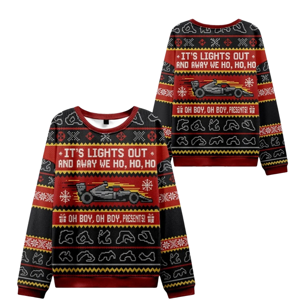 2026 Christmas Festive Lights Out Racing Ugly Sweater - Moonbestprint