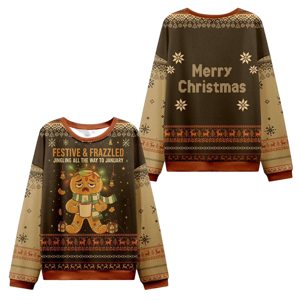 2026 Christmas Festive & Frazzled Ugly Sweater - Moonbestprint