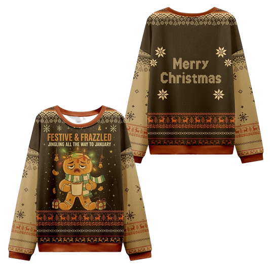 2026 Christmas Festive & Frazzled Ugly Sweater - Moonbestprint