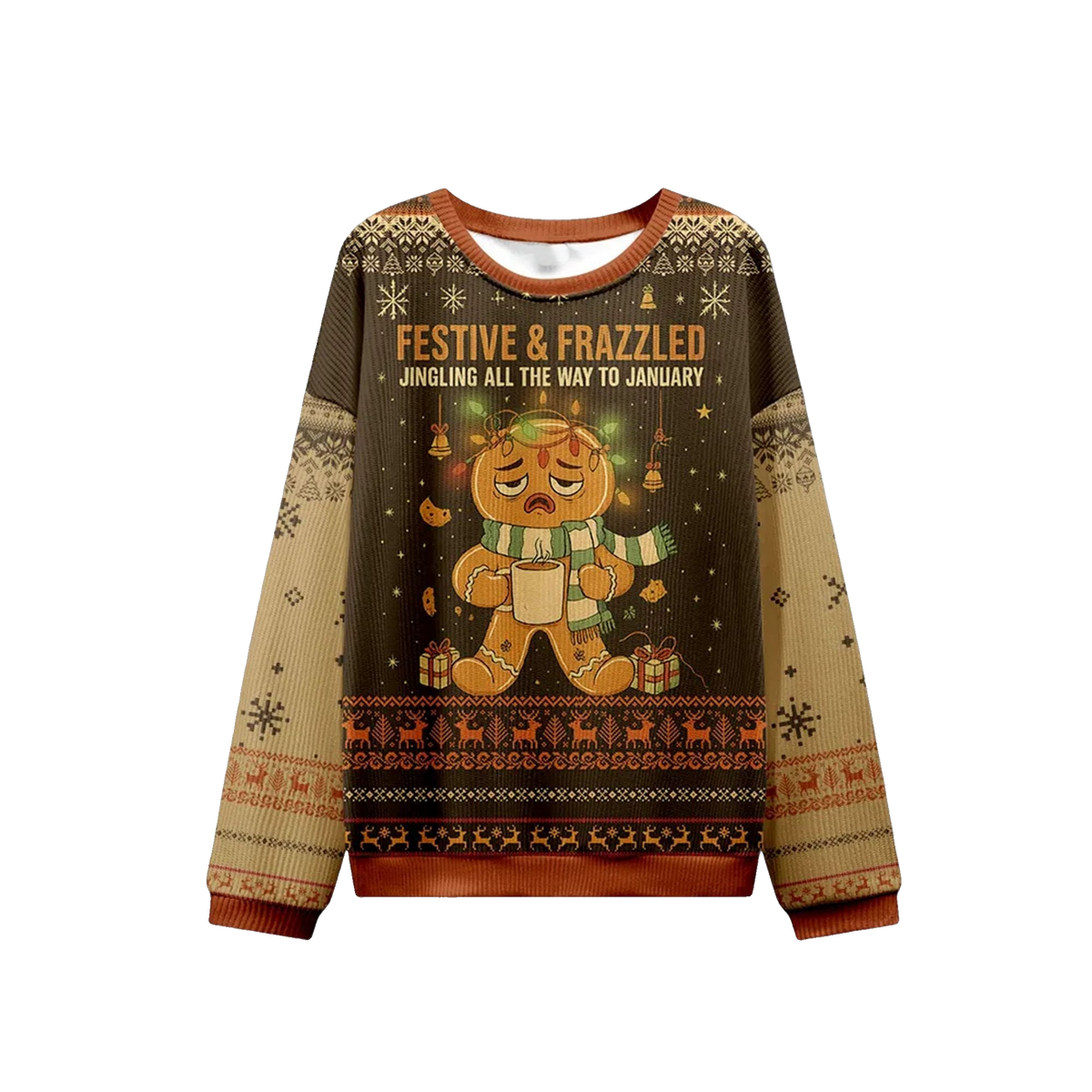 2026 Christmas Festive & Frazzled Ugly Sweater - Moonbestprint